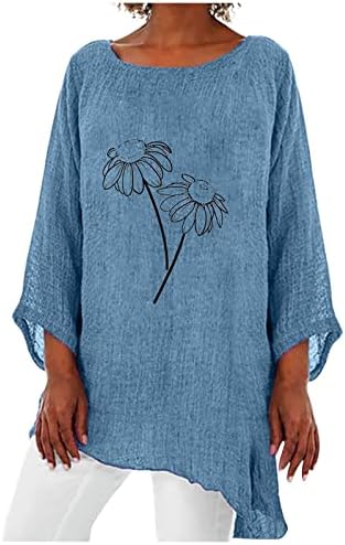 Jesenske košulje za žene 2022 laneni kaputa vrata duga dukserica nepravilna predimenzionirana mekana dukseva za žene