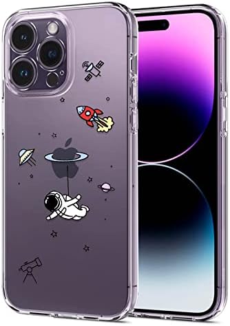 Nititop Kompatibilan s iPhone 14 Pro Max Case Clear Slatka s astronaut vanjskim estetskim planetom Star Star Creative Pattern, za žensku