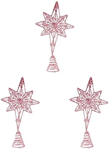 Nolitoy Home Decor 3 PCS Anise Star Božića lijepa željezna umjetnička zvijezda šarmantna zvjezdana stablo Topper Božićna zvijezda Treetop