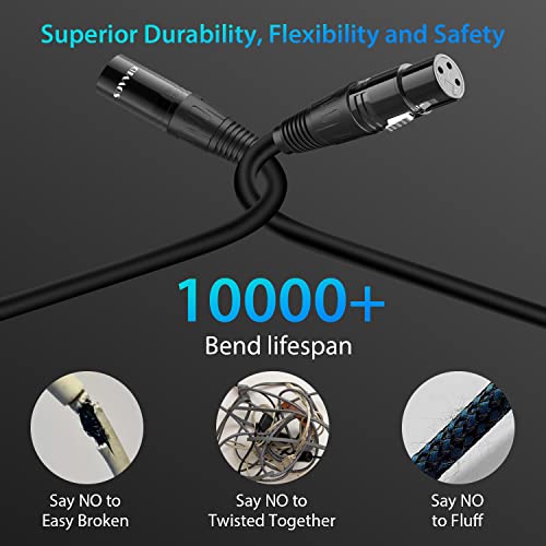 Sovvid 2pack xlr kabel mikrofona - 6ft xlr muški do ženskog mikrofona kabel žice uravnoteženi 3 pin mic kabeli kompatibilni s mikrofonskom