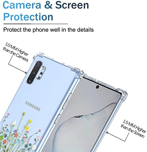 OEURVQO za galaxy note 10 plus slučaj Samsung Note 10+ CASE Ženski uzorak cvijeta Slim futrola mekanog poklopca TPU poklopca zaštitni