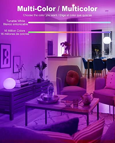 Pametni žarulje Minpory kompatibilne s Alexa i Google Home, led žarulja A19 E26 s podesivim ona Wi-Fi RGBCW, čija se boja mijenja 2700-6500