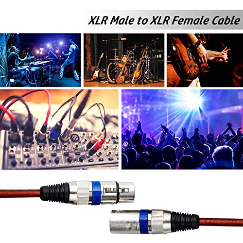 Yuyakk 2pcs 10 stopa Mikrofonski kabel, uparite mikrofon/xlr do xlr kabel, 10 ft xlr muški do xlr ženski kabel, 3 pin premium uravnoteženi