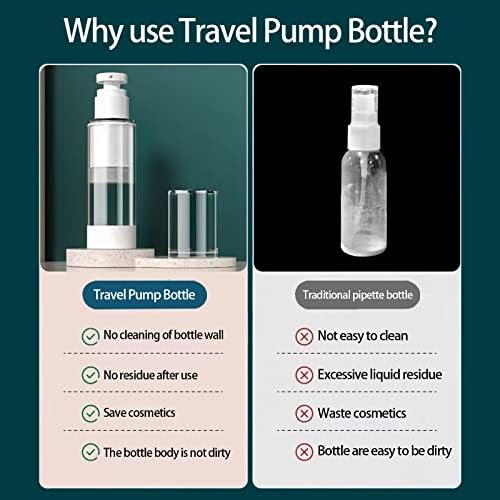 Prozirna prazna boca bezzračne pumpe za višekratnu upotrebu od 0,5 oz 15 ml, male bočice s putnom pumpicom, spremnici za podlogu, bočice