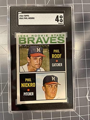 1964. Topps 541 Phil Niekro Milwaukee Braves Rookie Baseball Card SGC 4 VG/EX - BASEBALE KARTICE