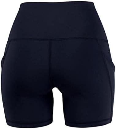Ženske atletske kratke hlače, kratke hlače s visokim strukom za žensku kontrolu trbuha fitnes atletske kratke hlače s džepovima