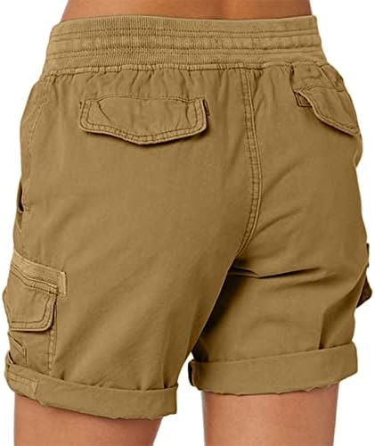 RVIDBE Flowy Shorts s džepovima Žene plus veličina povremenih labavih kratkih hlača Elastični struk Udobno ljetno plaža trening kratke