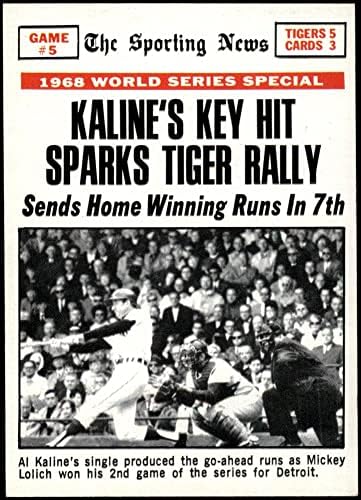 1969. Topps 166 1968 World Series - Igra 5 - Kaline je ključni hit Sparks Tiger Rally Al Kaline/Tim McCarver St. Louis/Detroit