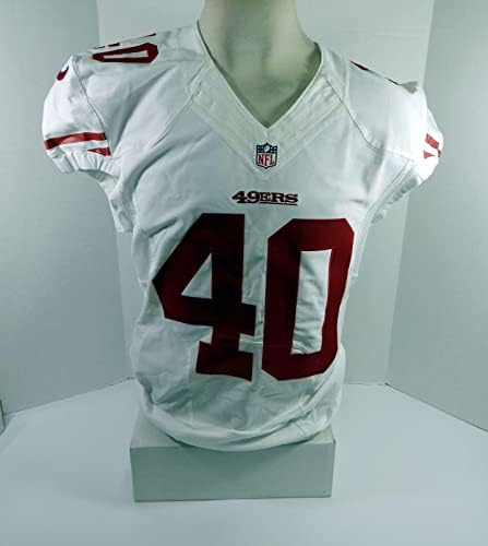 . San Francisco 49ers Vinne Sunseri 40 Igra izdana White Jersey 44 DP34772 - Nepotpisana NFL igra korištena dresova