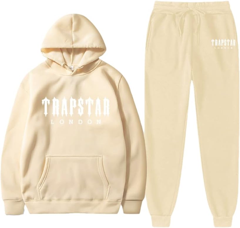 Zlatni pijetao tracksuit pismo tiskanje runa hoodie hip hop ulična odjeća jogger set odjeća za muškarce trendi hoodie džemper khaki