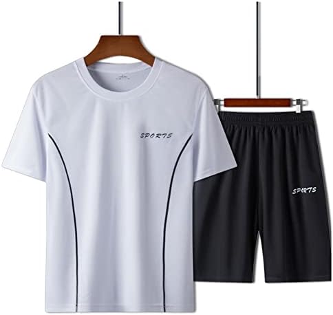 Kaerm muški ljetni casual tracksuit posada mišića mišića s kratkim rukavima majice majice klasične fit kratke hlače set aktivna odjeća