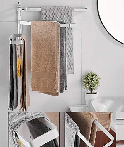Omoons, nosač ručnika za ručnike koji se može okretati ručnikom za ručnike s 3 ruke, zidna kupaonica kuhinjski ručnik stalak za kupaonicu/srebro