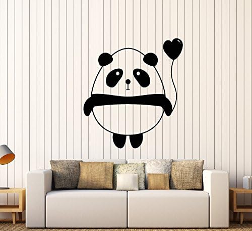 Vinil zidna naljepnica crtana dječja panda balon za dječje sobe dekor naljepnice veliki dekor crni