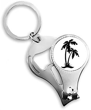 Kokosova stabla crna plaža obrisa za nokat za nokat ring ključ za otvarač za bočicu za bočicu