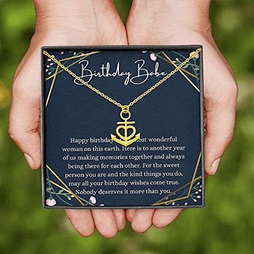 Kartica s porukama nakit, ručno izrađena ogrlica- Personalizirano darovno srce sidro, Pokloni za žene prijateljice rođendanski pokloni