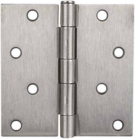Globalne kontrole vrata 4 inča x 4 in. Saten Nickel Plain Beloing Steel Cange - Set od 2