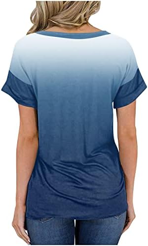 Ženske bluze moda 2023 V-izrez casual tiskarski džep majice kratkih rukava majice majice