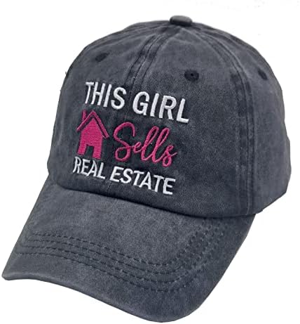 Waldeal Women's This Girl Realtor Realtor Realtor Baseball Cap Podesiva oprana Twill tata šešir