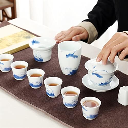 Wxbdd bijeli porculanski kreativni ručno oslikani kung fu čaj za čaj pokrovni zdjela keramička čaša čaša set kompletan set