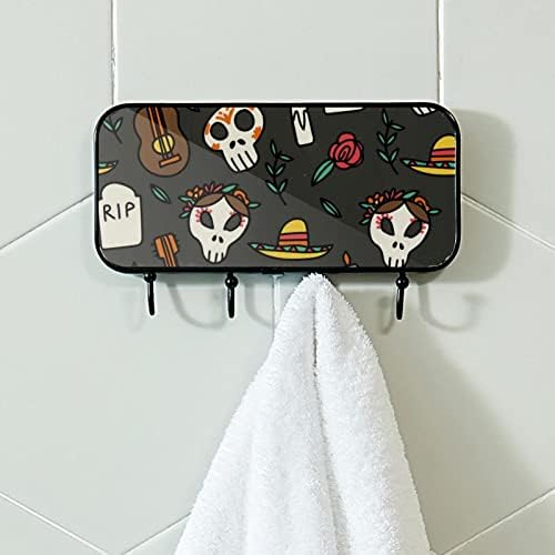 Lyetny držač ručnika zidni stalak za ručnike za ručnike dekor kupaonica ogrtač za ogrtač odjeća lubanja i glazbeni ručnik za vješalice