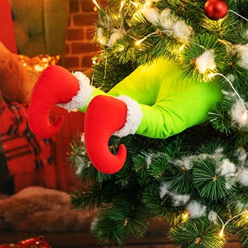 Elf ukrasi za tijelo za božićno drvce, božićni dekor Elf ukradeni punjeni zaglavljeni božićno drvce Topper Garland ukrasi, plišana