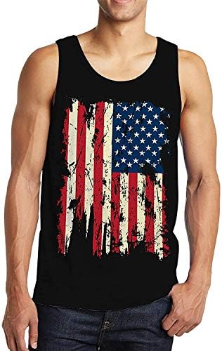 DDSOL Men 4. srpnja Tank Top Četvrta američka američka košulja za zastavu Nezavisnost Dan sjećanja Odjeća Patriotska vježba u teretani